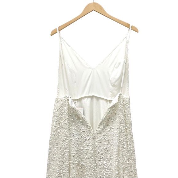 NWT ASOS Ivory Sequined Beaded Josie Backless Cami Maxi Wedding Dress Size 6 NEW - Picture 9 of 16